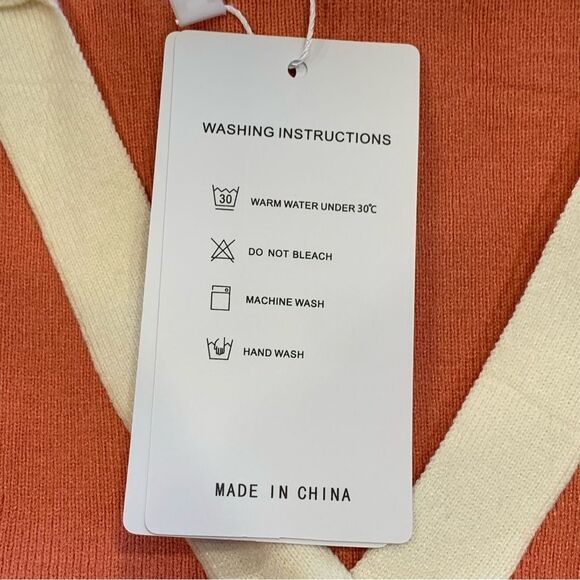 ZESICA Women's Spring Long Sleeve V Neck Sweater Dress Collar Ribbed Size Large - Picture 9 of 13